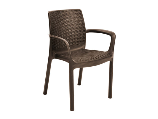 KETER  Sillas Bali PACK 4 UNIDADES Sillas Bali Sillón Terraza Balcon Jardin Resina Alta Calidad Marrón_0