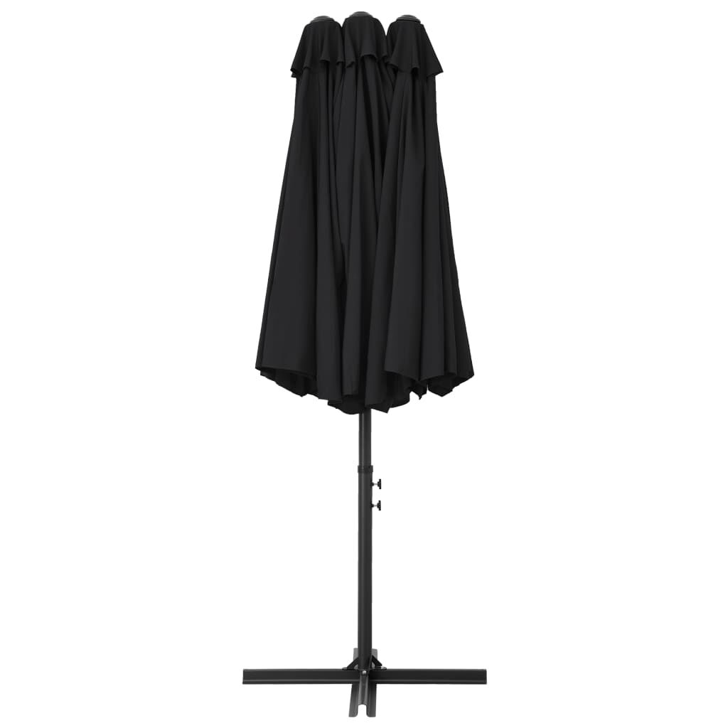 Vidaxl Sombrilla De Jardín Con Palo De Aluminio Negro 460x270 Cm_3