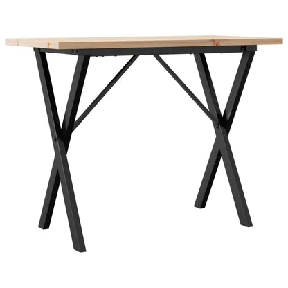 Mesa De Comedor Marco X Madera Maciza Pino Acero 100x50x75,5 Cm_0