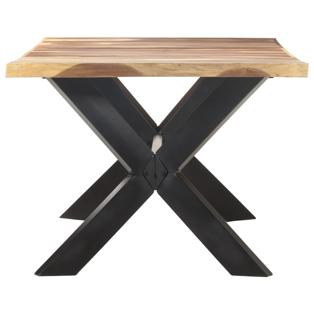 Mesa De Comedor Madera Maciza Con Acabado Miel 200x100x75 Cm_1