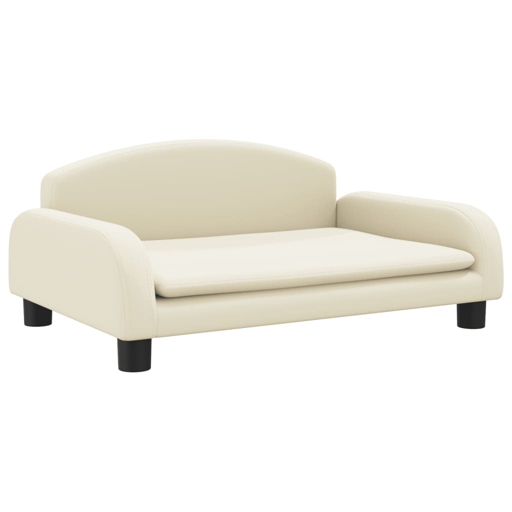 Cama Para Perros De Cuero Sintético Crema 70x45x30 Cm / Vetonek_4