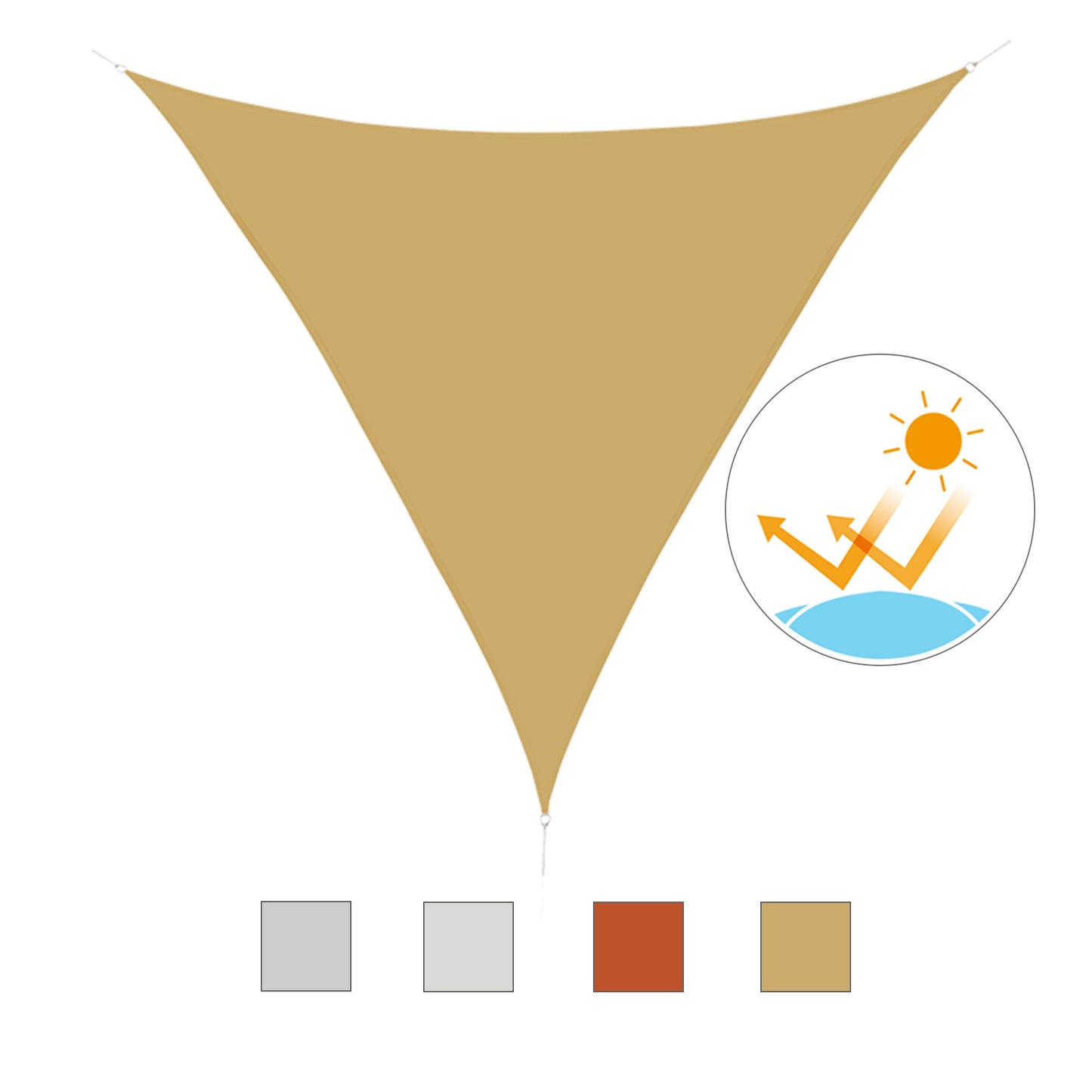 Outsunny Toldo Vela Sombrilla Parasol Triangulo Tejido De Poliester 160g/m2_4