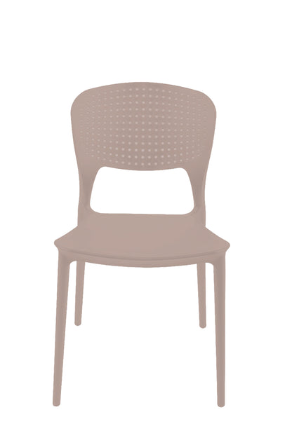 Lote De 4 Sillas Apilables De Polipropileno Kos Beige Putty - Muebles De Jardín - 46x51xh79.5cm_1