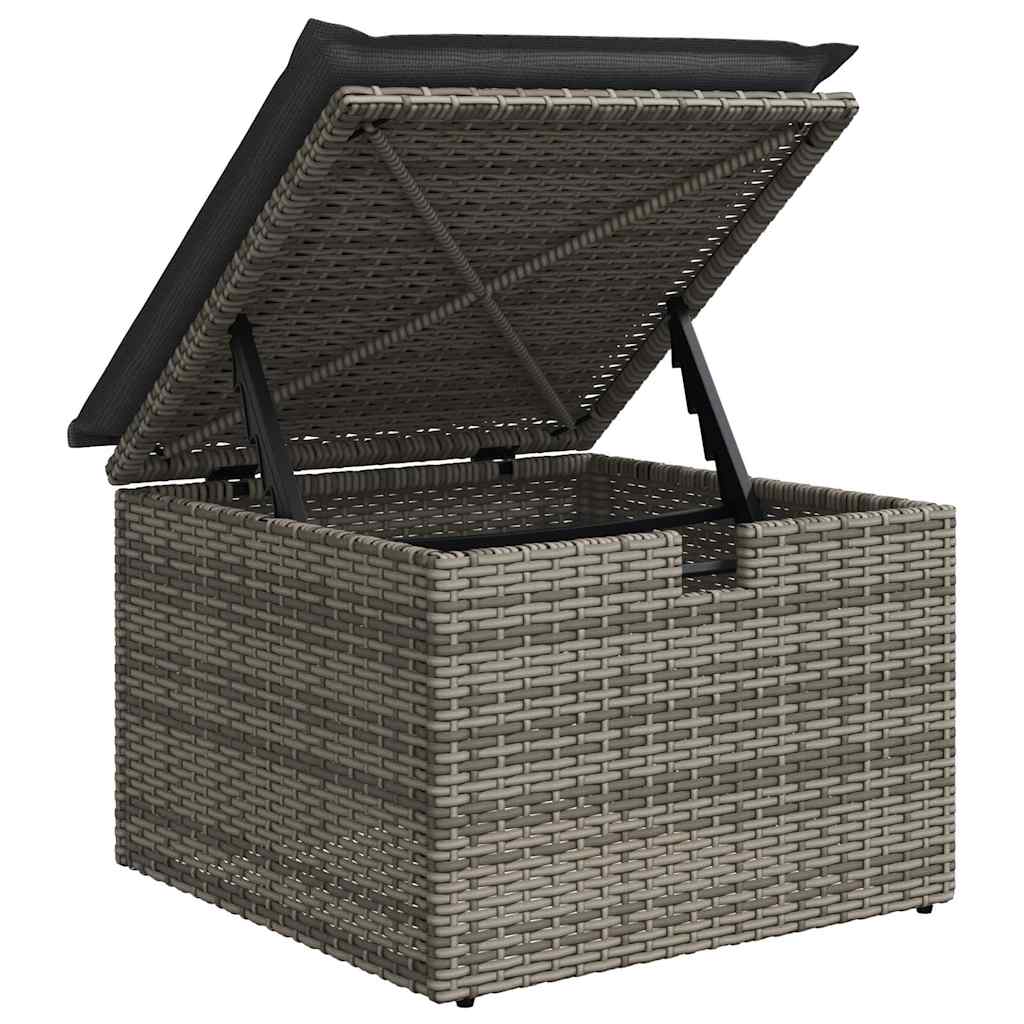 Set De Sofás De Jardín 4 Pzas Y Cojines Ratán Sintético Gris / Vetonek_0