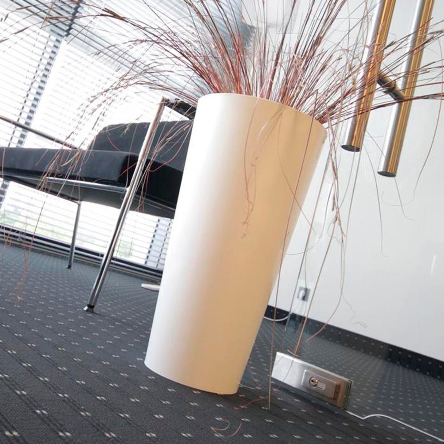 Maceta Tubus Slim 3,3l., Dimensiones (mm) 150x150x286, Color Blanco_4