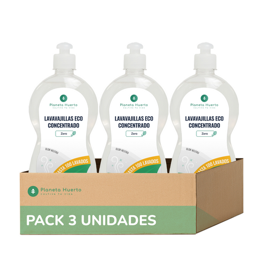 Pack 3xLavavajillas manual hipoalergénico sin perfume ECO Planeta Huerto 750 ml