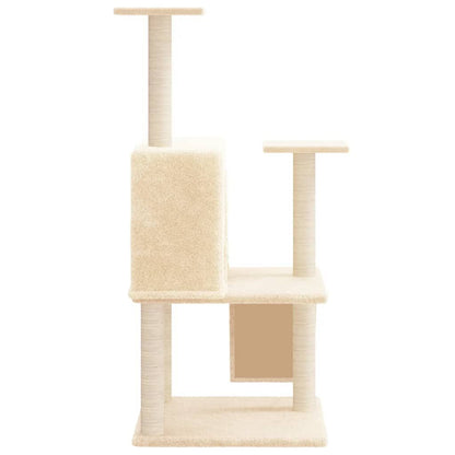 Vidaxl Rascador Para Gatos Con Postes De Sisal Crema 109 Cm_3