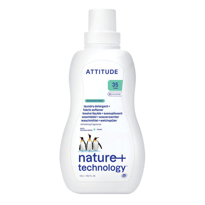 Detergente y suavizante 2 en 1 Nature + technology Esencia de montaña, Attitude, 35 lavados