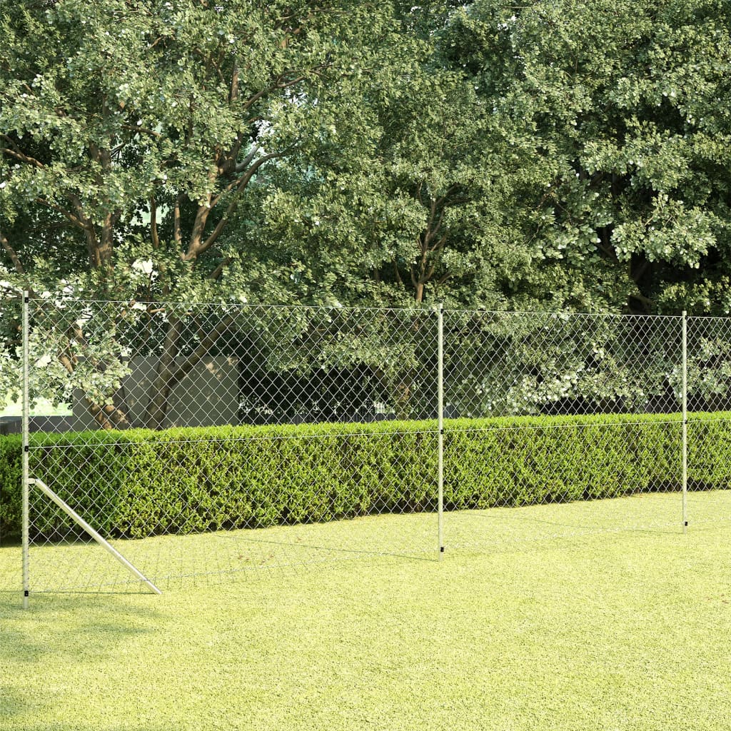 Valla Tela Metálica Y Postes Acero Galvanizado Plata 15x1,5 M / Vetonek_4