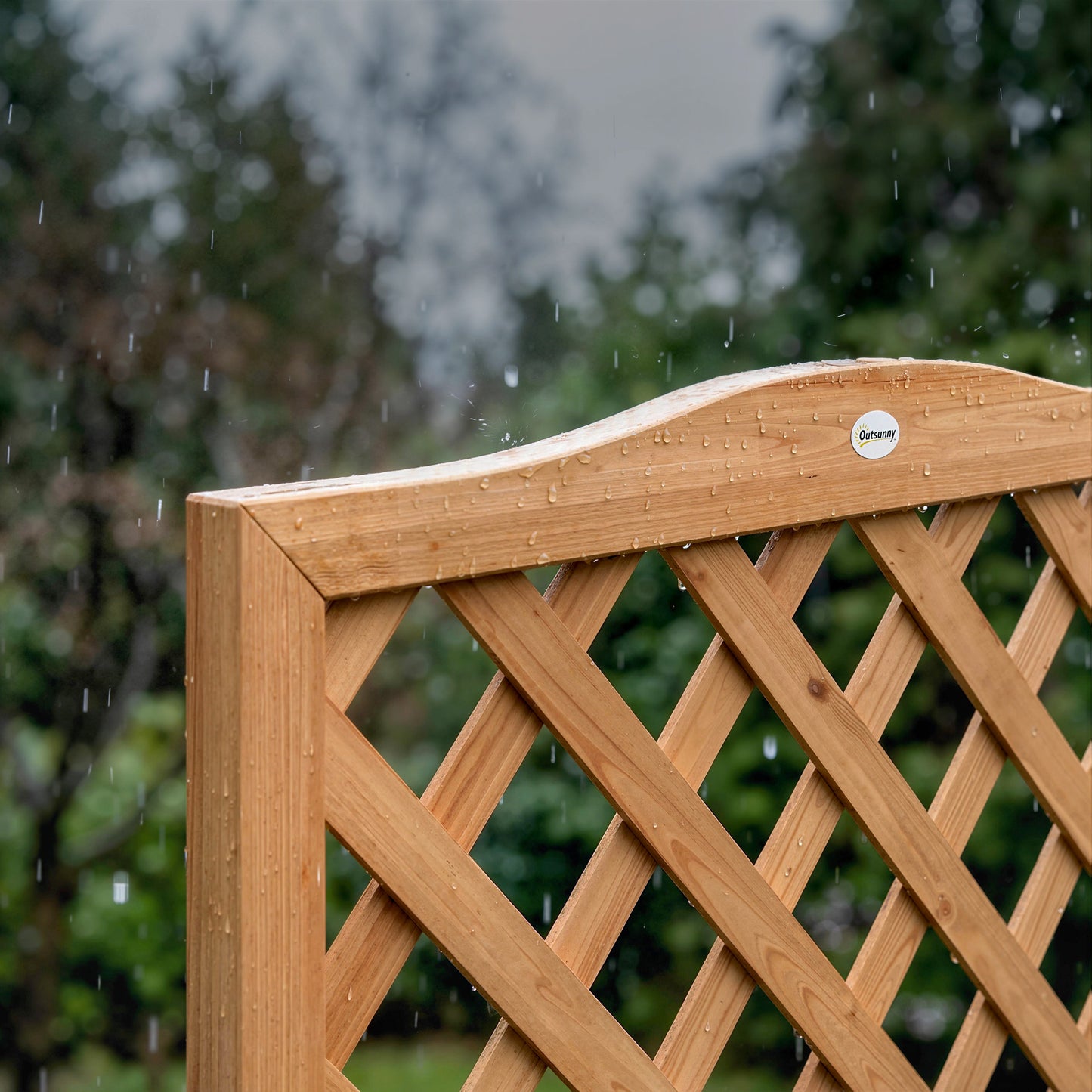 Outsunny Jardinera Con Enrejado De Madera Con 2 Cajas Plegables 73x70x170 Cm_4