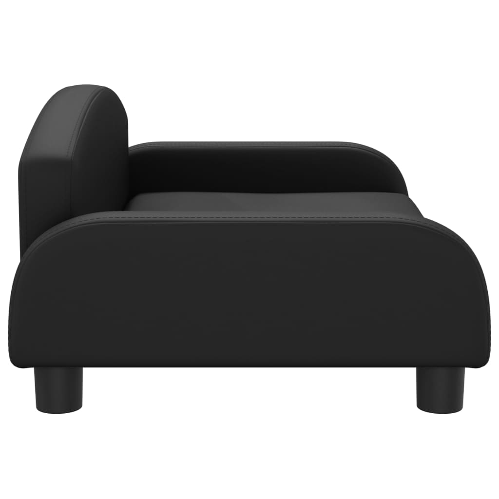 Cama Para Perros De Cuero Sintético Negra 70x45x30 Cm / Vetonek_5