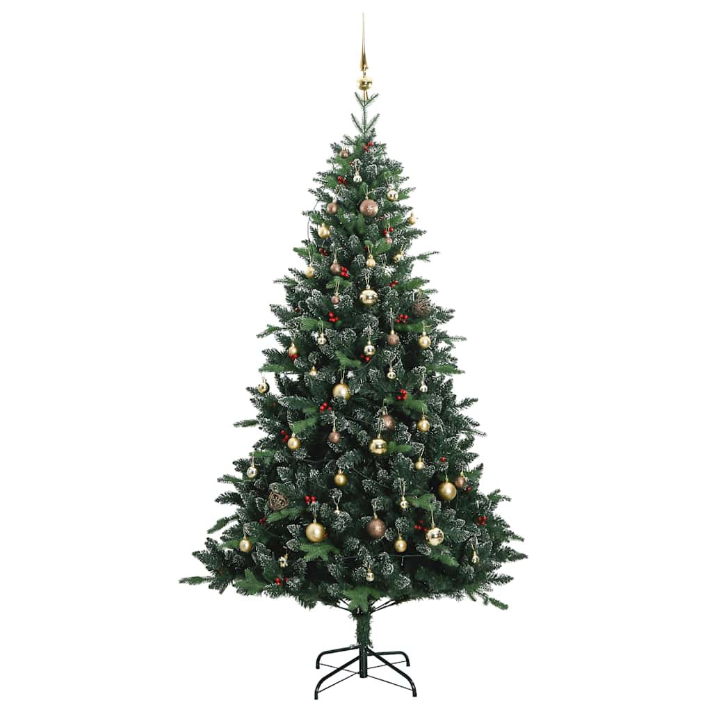 Vidaxl Árbol De Navidad Artificial Con Bisagras 300 Led Y Bolas 240 Cm_3