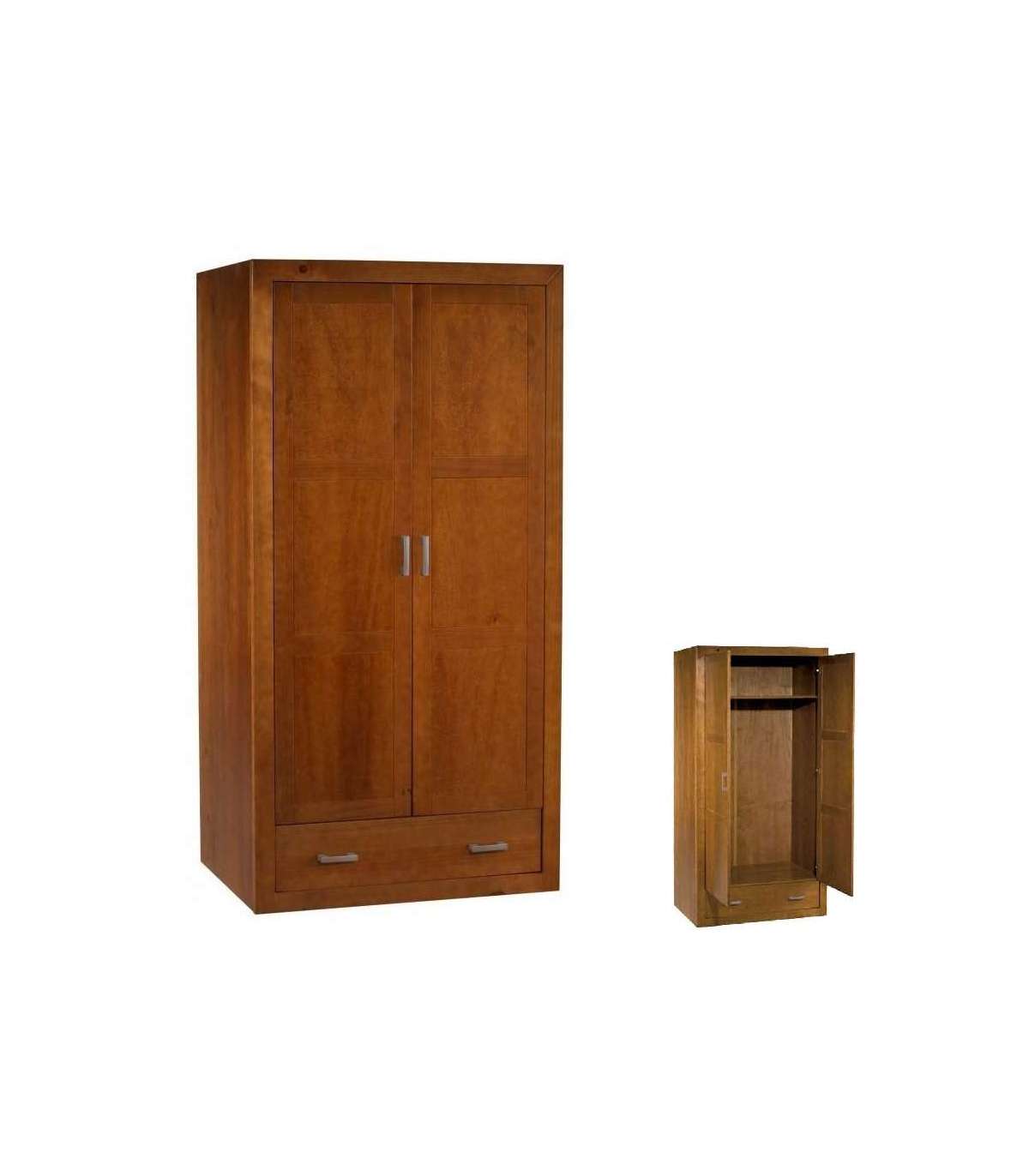 Armario Ropero Madera Maciza Acabado Cerezo 200 Cm(alto)105 Cm(ancho)55 Cm(largo)_4