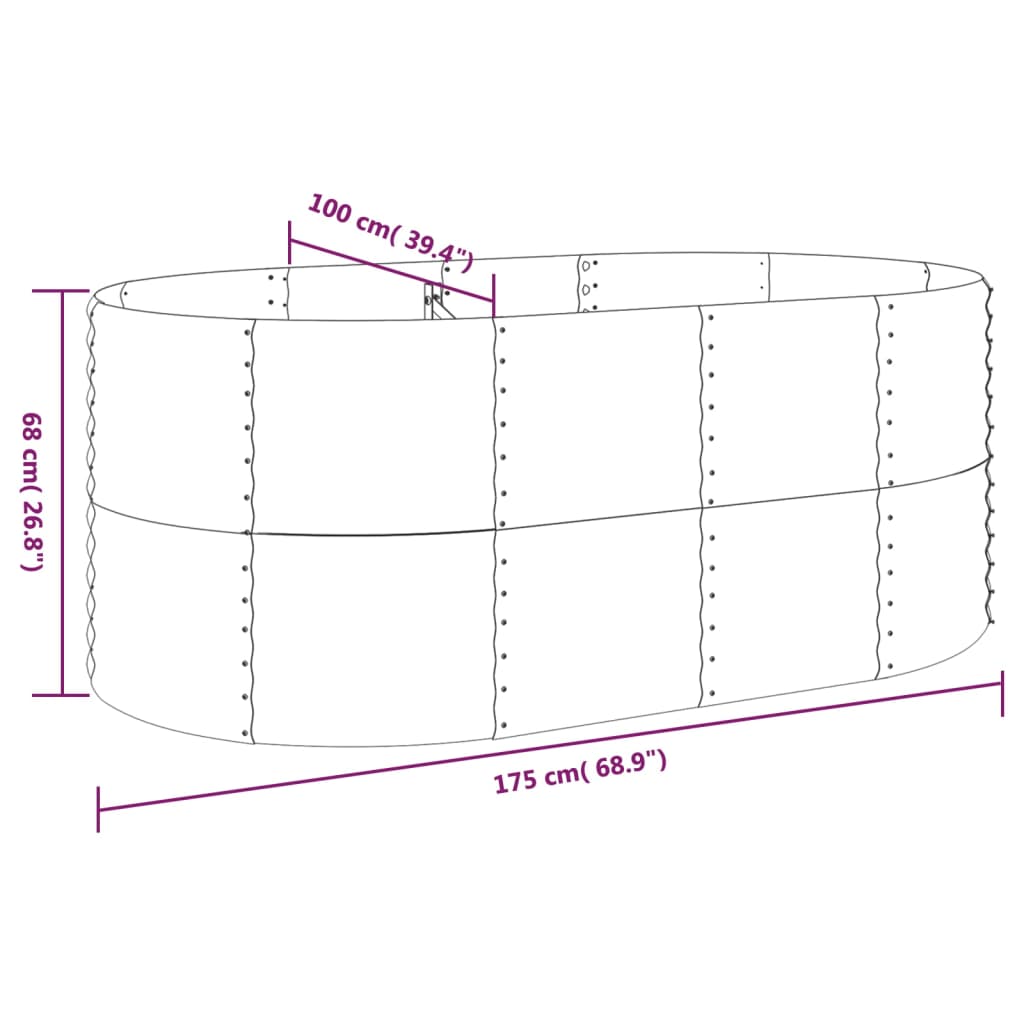 Jardinera Arriate Acero Galvanizado Verde 175x100x68 Cm_5