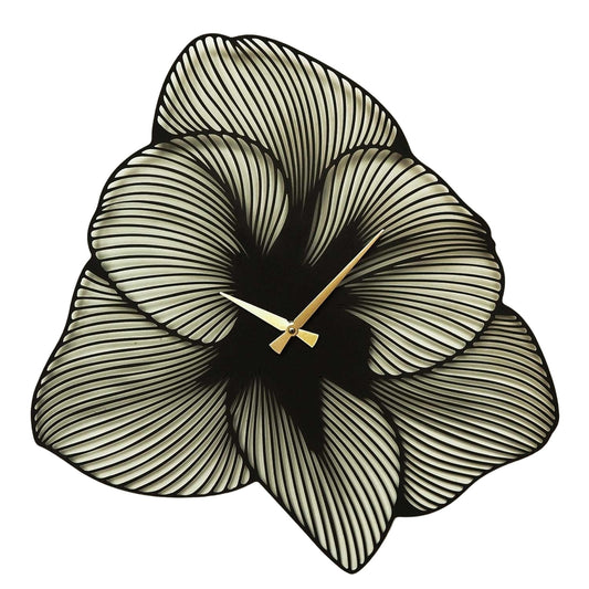 Reloj De Pared Metal Estilo Flor_0