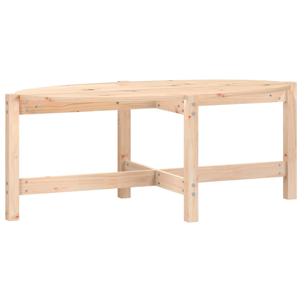 Mesa De Centro De Madera Maciza De Pino 118x63x45 Cm_0