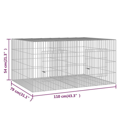 Vidaxl Jaula Para Conejos 2 Paneles Hierro Galvanizado 110x79x54 Cm_2