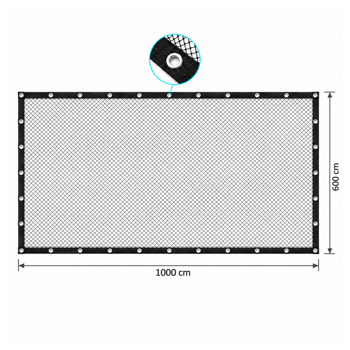 Cover Net Red Para Estanque 10x6 M - Malla 10mm - Negro/verde - Anti Garzas_3