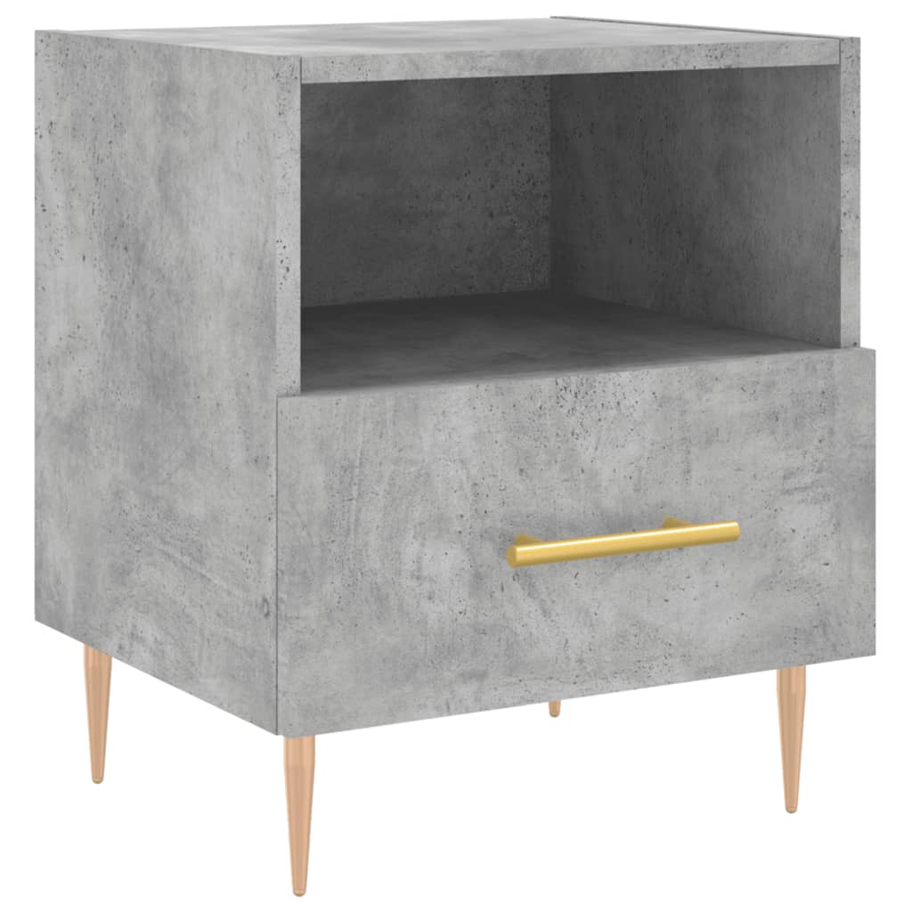 Mesita De Noche Madera Ingeniería Gris Hormigón 40x35x47,5 Cm_0