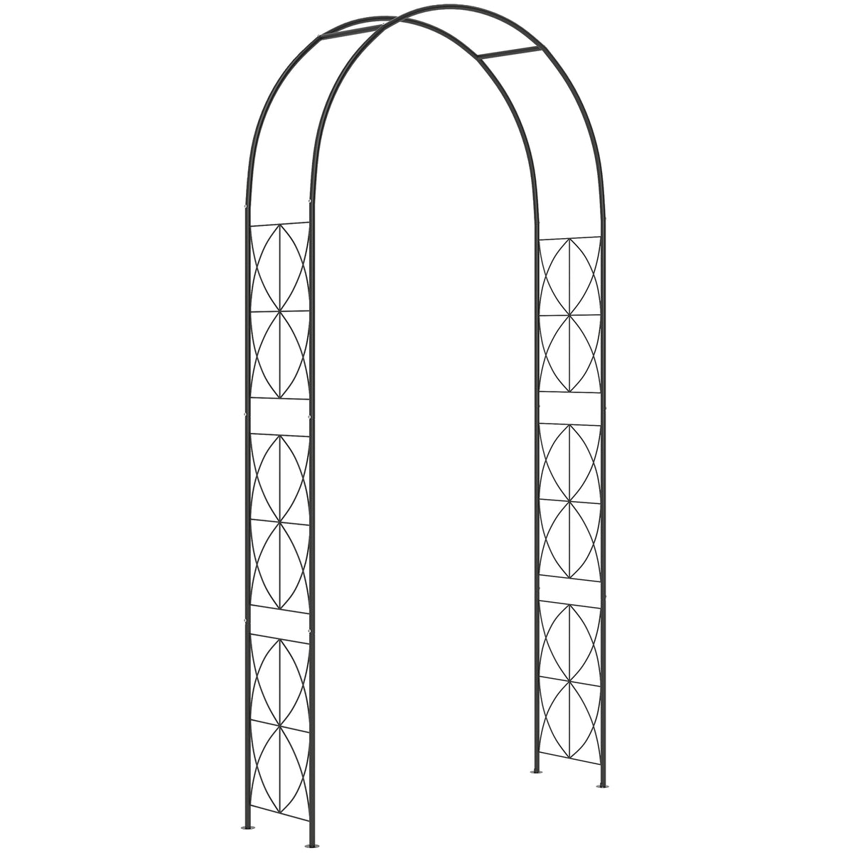 Arco De Jardín Outsunny Metal Negro 114x30x30 Cm_0