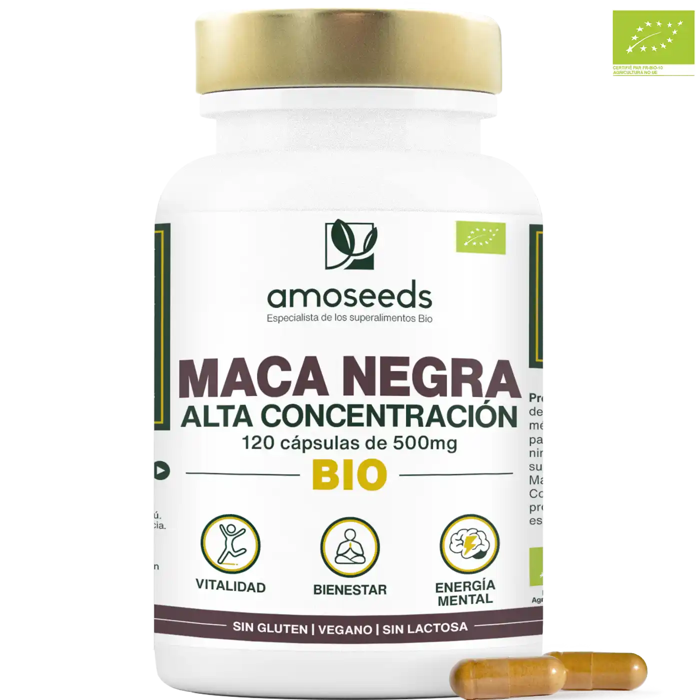 Maca Negra Bio, Alta Concentración | 120 Cápsulas_0