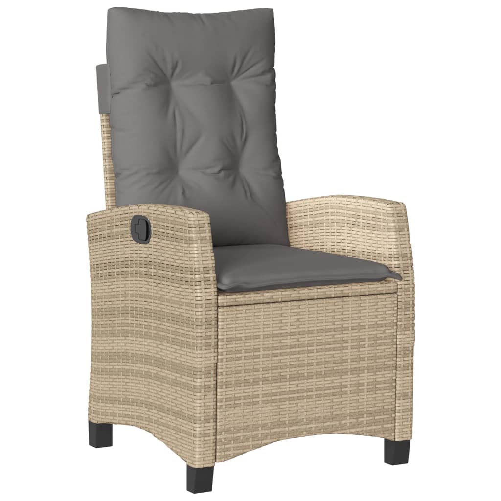 Set Comedor De Jardín 5 Pzas Con Cojines Ratán Sintético Beige / Vetonek_5