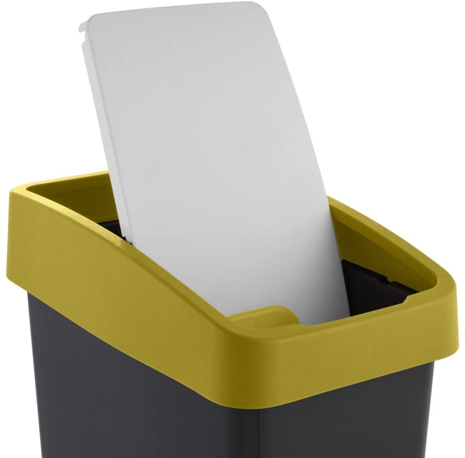 Cubo De La Basura Premium Con Tapa Abatible, Tacto Suave, 25 L, Magne, Amarillo_2