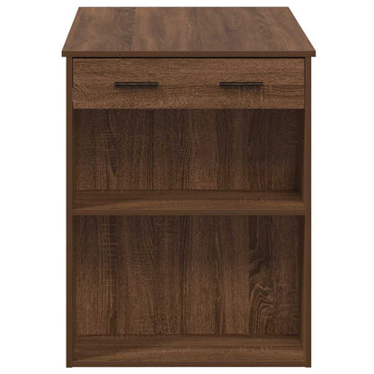 Escritorio Con Cajón Estante Madera Contrachapada Marrón Roble_4