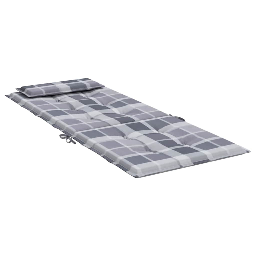 Vidaxl Cojines De Silla Respaldo Alto 2 Uds Tela Oxford A Cuadros Gris_4