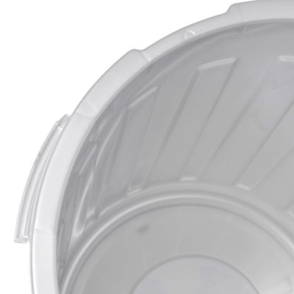 Set De 3 Cubos De Basura/papelera Polivalente Mats Con Tapa Cerrable De Plastico Resistente 7/23/50 Litros En Color Plateado