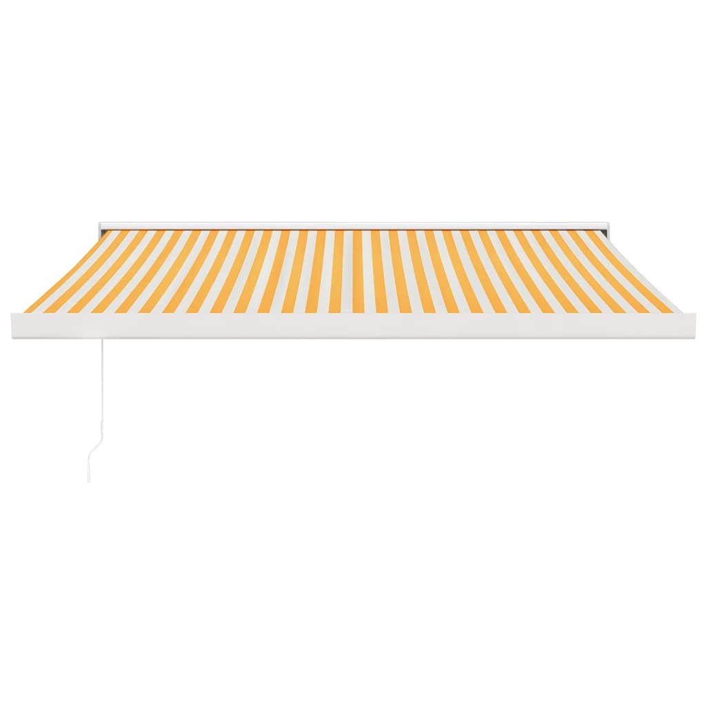 Toldo Retráctil Aluminio Y Tela Blanco Y Amarillo 3x2,5 M_2