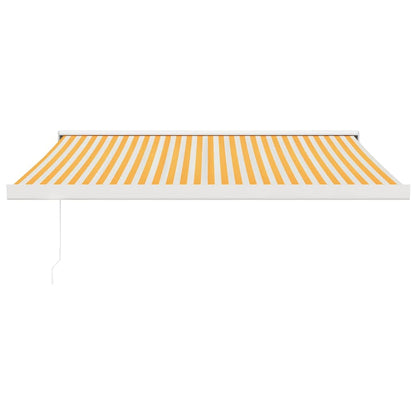 Toldo Retráctil Aluminio Y Tela Blanco Y Amarillo 3x2,5 M_2