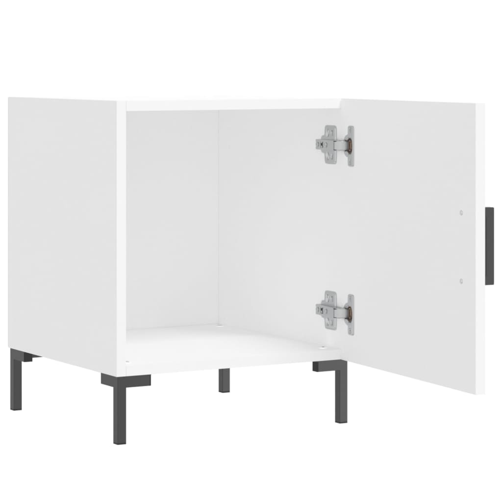 Mesita De Noche Madera De Ingeniería Blanco 40x40x50 Cm_1