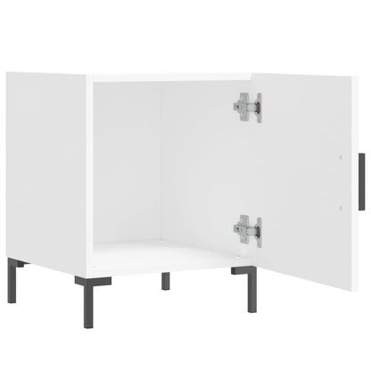 Mesitas De Noche 2 Uds Madera De Ingeniería Blanco 40x40x50 Cm_4