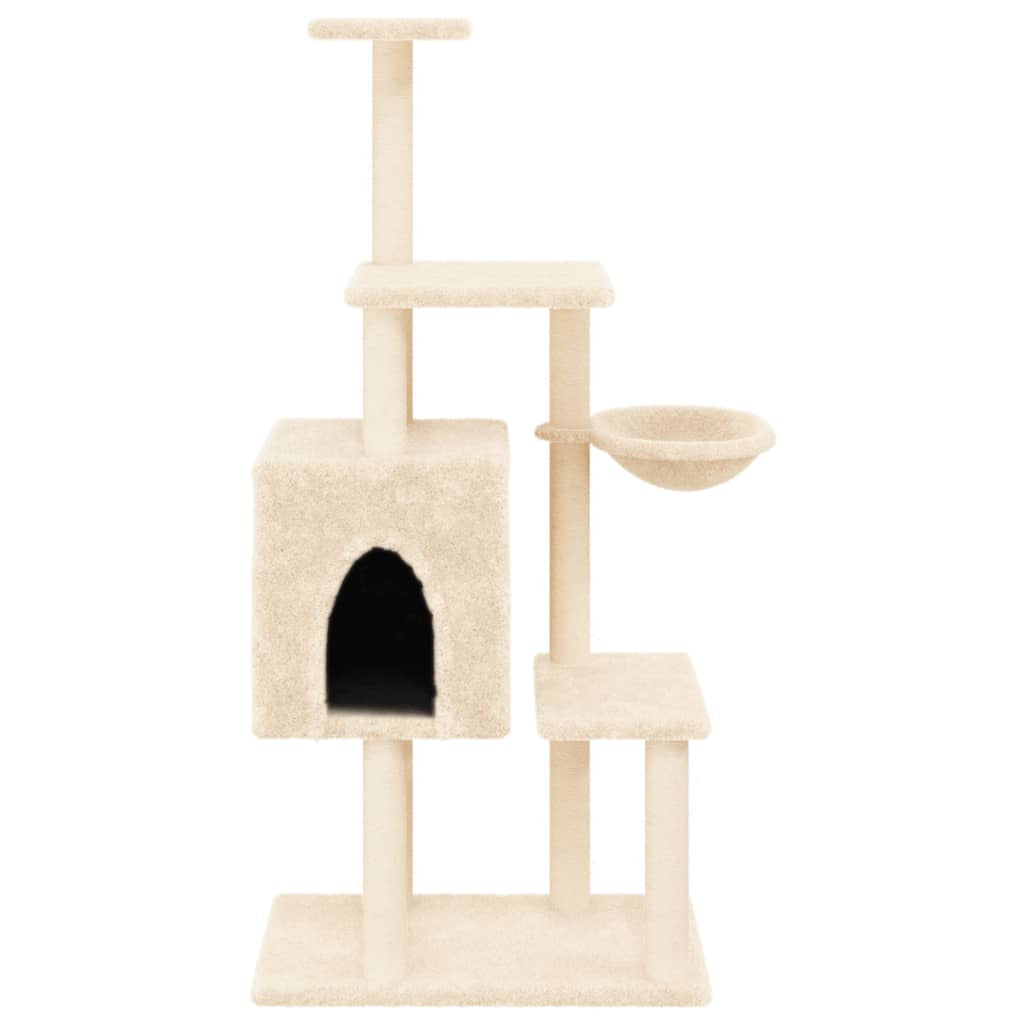 Vidaxl Rascador Para Gatos Con Postes De Sisal Crema 131 Cm_3