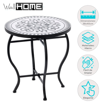 Well Home Mesa Bistro Diseño Mosaico Ø38x40cm_1