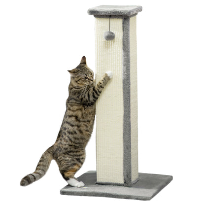 Pawhut Poste Rascador Para Gatos Altura 81 Cm Con Poste De Sisal Y Bola Colgante_0