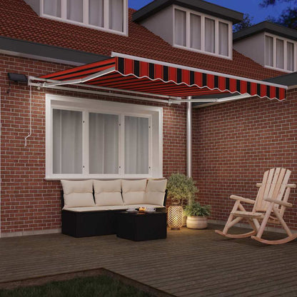 Toldo Retráctil Naranja Y Marrón 300 X 250 Cm Tela Y Aluminio_2