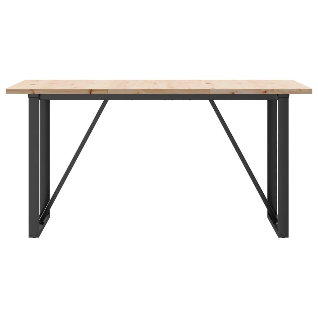 Mesa De Comedor Marco O Madera Maciza Pino Acero 140x80x75,5 Cm_2