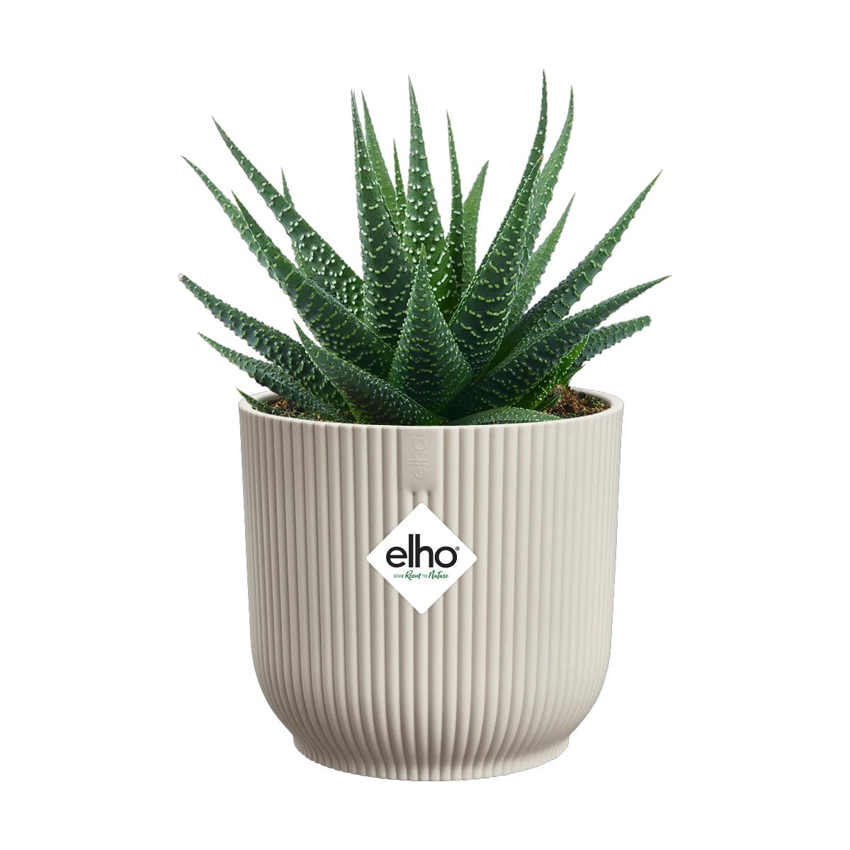 Maceta Blanco Lino Vibes Fold Round Mini Elho 11cm 100% reciclado