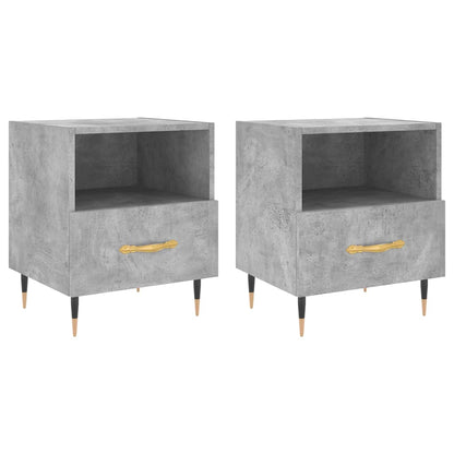 Mesita Noche 2 Uds Madera Ingeniería Gris Hormigón 40x35x47,5cm_0