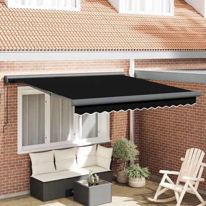 Toldo Retráctil Negro 300 X 250 Cm Lona Y Aluminio_1