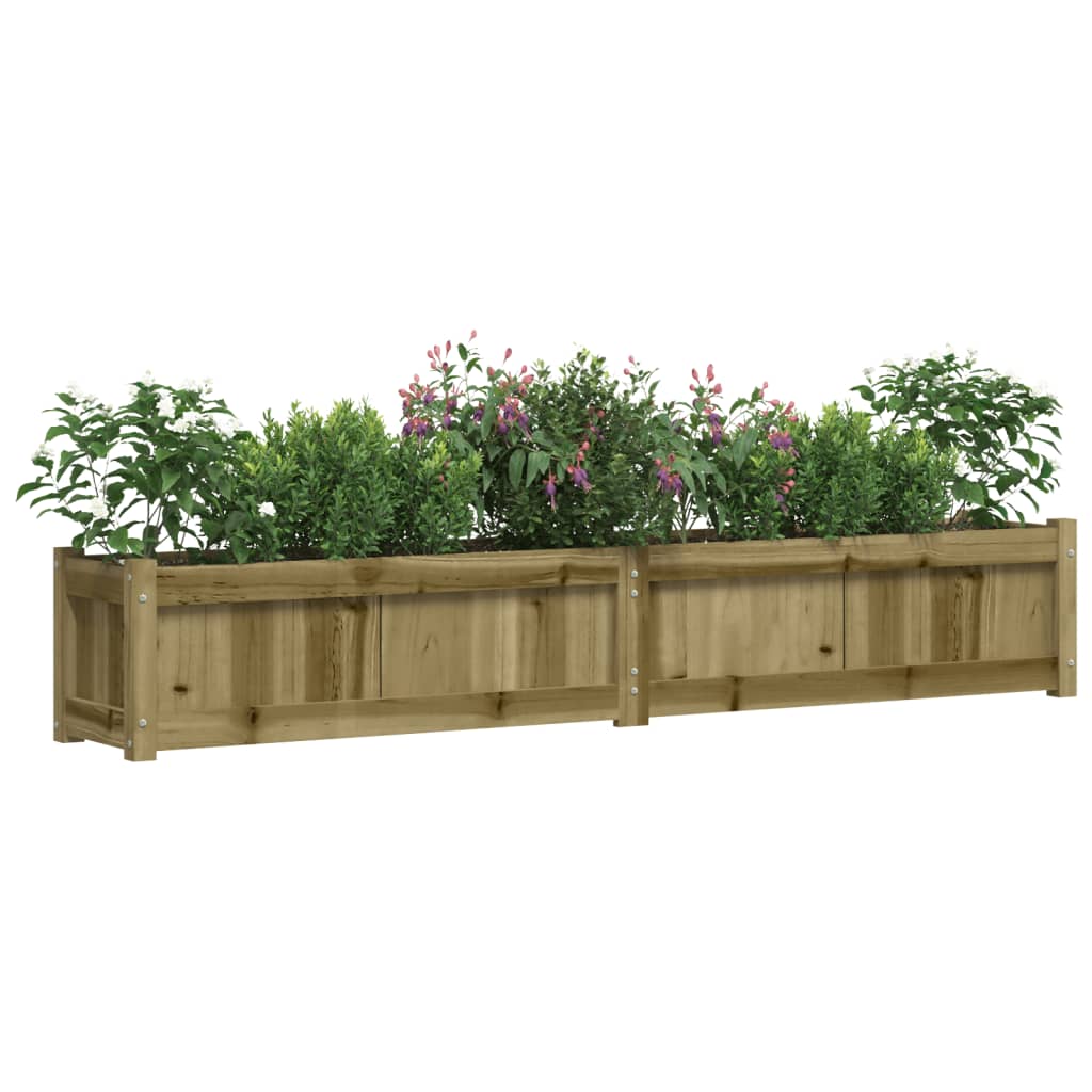 Jardinera De Madera De Pino Impregnada 180x31x31 Cm_3