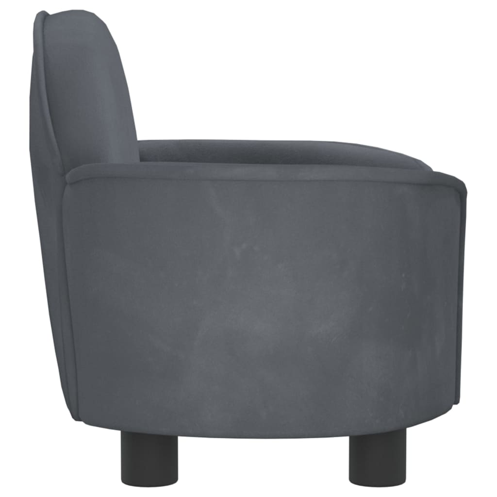 Cama Para Perros De Terciopelo Gris Oscuro 66x40x45 Cm / Vetonek_2