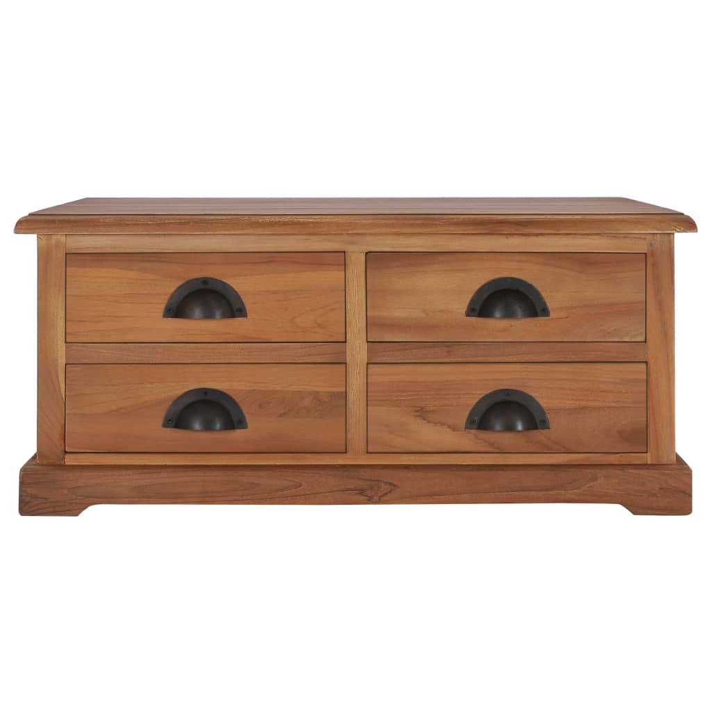 Mesa De Centro De Madera Maciza De Teca 68x68x30 Cm_0