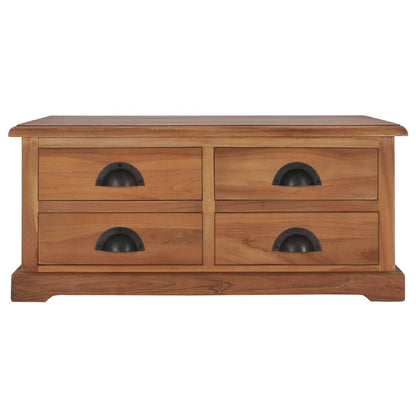 Mesa De Centro De Madera Maciza De Teca 68x68x30 Cm_0