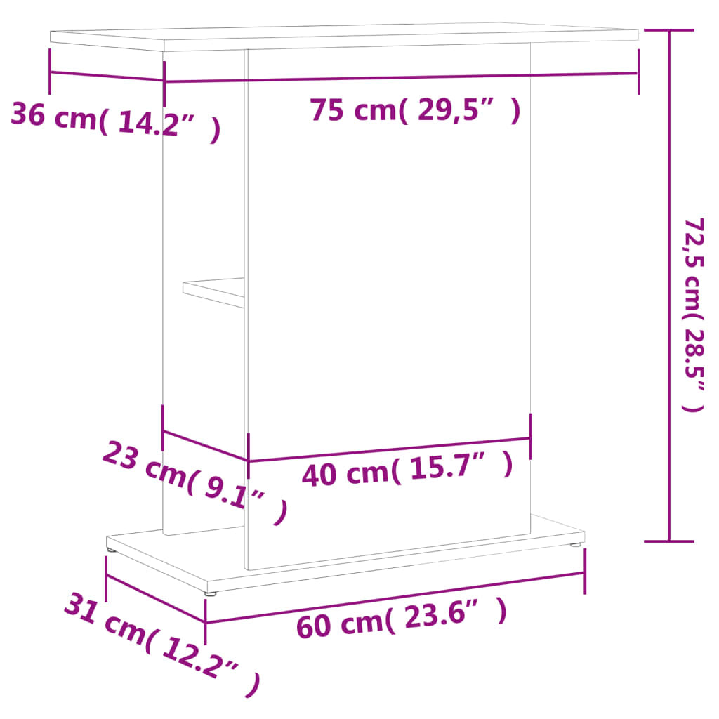 Vidaxl Soporte Para Acuario Blanco 75x36x72,5 Cm Madera De Ingeniería_2
