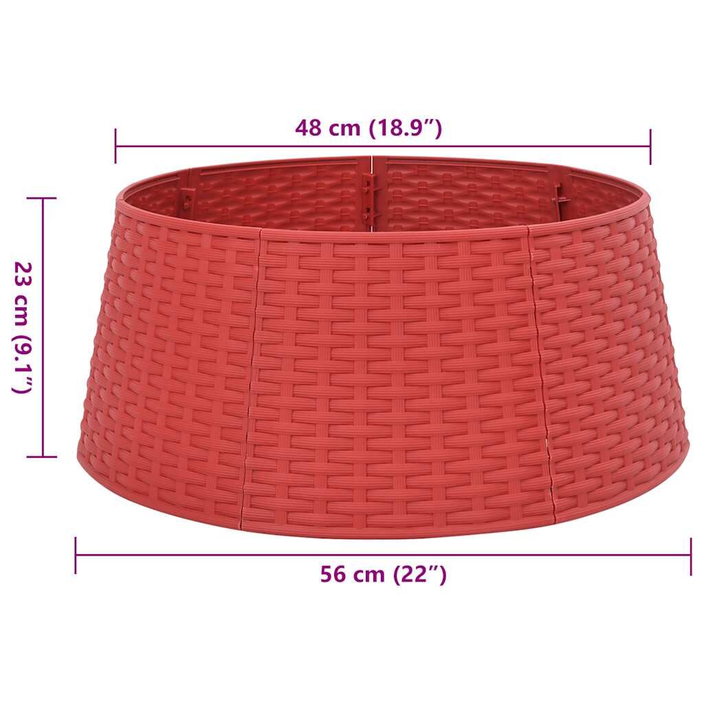 Vidaxl Falda Del Árbol De Navidad Plástico Roja Ø56x23 Cm_2