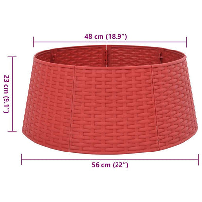 Vidaxl Falda Del Árbol De Navidad Plástico Roja Ø56x23 Cm_2