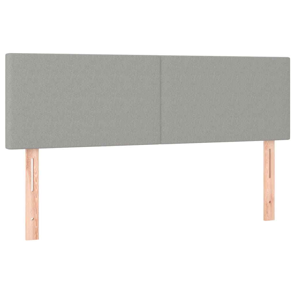 Cama Box Spring Colchón Y Luces Led Tela Gris Claro 140x200 Cm / Vetonek_2